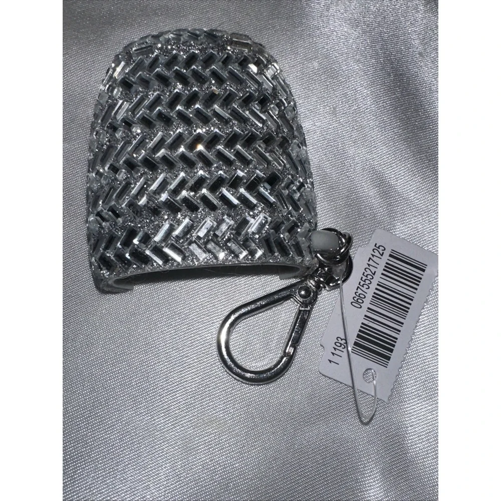 BLING‎ SILVER & BAGUETTE RHINESTONE Pocketbac Holder With Clip Bath & Body Works